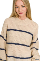 Zenana Oversize Striped Sweater
