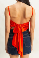 HYFVE Satin Back Tie Detail Cami