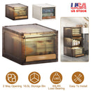 16.5L Stackable Storage Bin Plastic Drawer with Lid Closet Organizer Two Ways Opening Storage Box for Closet Kitchen Living Room Bedroom