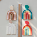 Rainbow Polymer Clay Handmade Retro Earrings