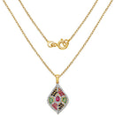 1.77 Carat Genuine Multi Stones .925 Sterling Silver Pendant