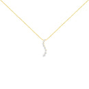 14k Yellow Gold 3.0 cttw Baguette and Brilliant Round-Cut Diamond Journey 18" Pendant Necklace (I-J Color, I2-I3 Clarity)