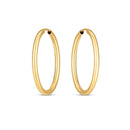 14k Yellow Gold Endless Oval Hoop Earrings(2x25mm)
