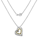 0.51 Carat Genuine White Diamond & Yellow Diamond .925 Sterling Silver Pendant