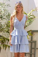 Jade By Jane Full Size Gingham Tiered Mini Dress Plus Size