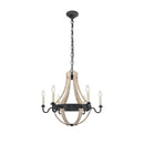 Woodland Collection Pendant D:24In. H:22In. Lt:6 Wash & Steel F