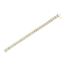 14K Yellow Gold 5.50 Cttw Round and Baguette Diamond Link Bracelet