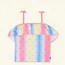 Tommy Hilfiger Big Girls Diamonique Tankini Top only - White Size M/8/10