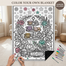 Tea Doodle Reversible Oxford And Flannel Fabric Blanket
