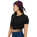 Orange and Purple Spooky Stripes Rave Bandana