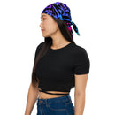 Pink and Blue Ombre Geo Glitch Rave Bandana