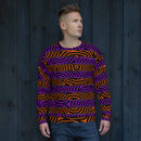 Orange and Purple Spooky Stripes All Over Print Sweatshirt