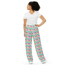 Pastel Tie-Dye Cat All Over Print Unisex Wide-Leg Pajama Pants with Pockets