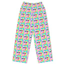 Pastel Tie-Dye Cat All Over Print Unisex Wide-Leg Pajama Pants with Pockets