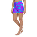 Purple and Blue Paint Splatter Rave Ready Yoga Shorts w/ Inside Pocket