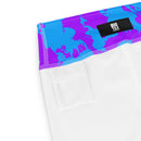 Purple and Blue Paint Splatter Rave Ready Yoga Shorts w/ Inside Pocket