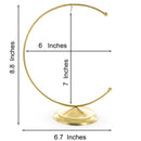 Crescent Moon Gold Metal Ornament Display Stand 8.8 Inches (Poland)