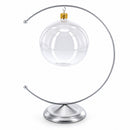 Crescent Moon Silver Metal Ornament Display Stand 8.8 Inches