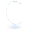 Crescent Moon White Painted Metal Ornament Display Stand 8.8 Inches (Poland)