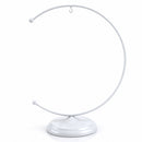 Crescent Moon White Painted Metal Ornament Display Stand 8.8 Inches