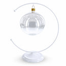 Crescent Moon White Painted Metal Ornament Display Stand 8.8 Inches