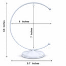Crescent Moon White Painted Metal Ornament Display Stand 8.8 Inches