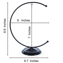 Crescent Moon Black Painted Metal Ornament Display Stand 8.8 Inches