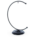 Crescent Moon Black Painted Metal Ornament Display Stand 8.8 Inches