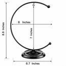Crescent Moon Black Painted Metal Ornament Display Stand 8.8 Inches