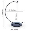 Solid Round Base Black Painted Metal Ornament Display Stand 7.8 Inches (Poland)