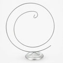 Art Deco Swirl Silver Metal Ornament Display Stand 10 Inches