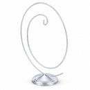 Art Deco Swirl Silver Metal Ornament Display Stand 10 Inches