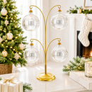 4-Arm Tree Branch Gold Metal Ornament Display Stand 12 Inches