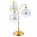 3-Arm Botanical Style Gold Metal Ornament Display Stand 12 Inches