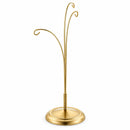 3-Arm Botanical Style Gold Metal Ornament Display Stand 12 Inches