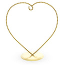 Heart-Shaped Twisted Gold Metal Ornament Display Stand 6.2 Inches