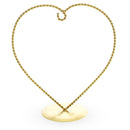 Heart-Shaped Twisted Gold Metal Ornament Display Stand 6.2 Inches (Poland)