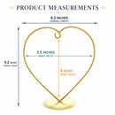 Heart-Shaped Twisted Gold Metal Ornament Display Stand 6.2 Inches