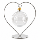 Heart-Shaped Twisted Silver Metal Ornament Display Stand 6.2 Inches