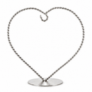 Heart-Shaped Twisted Silver Metal Ornament Display Stand 6.2 Inches