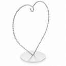 Heart-Shaped Twisted Silver Metal Ornament Display Stand 6.2 Inches
