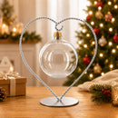 Heart-Shaped Twisted Silver Metal Ornament Display Stand 6.2 Inches