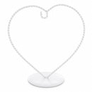 Heart-Shaped Twisted White Painted Metal Ornament Display Stand 6.2 Inches