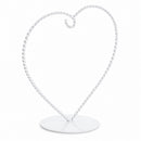 Heart-Shaped Twisted White Painted Metal Ornament Display Stand 6.2 Inches