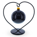 Heart-Shaped Twisted Black Painted Metal Ornament Display Stand 6.2 Inches (Poland)
