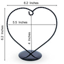 Heart-Shaped Twisted Black Painted Metal Ornament Display Stand 6.2 Inches (Poland)
