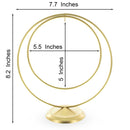 Contemporary Double Circle Gold Metal Ornament Display Stand 8.2 Inches (Poland)