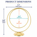Contemporary Double Circle Gold Metal Ornament Display Stand 8.2 Inches