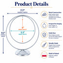 Contemporary Double Circle Silver Metal Ornament Display Stand 8.2 Inches