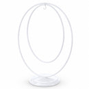 Contemporary Double Circle White Painted Metal Ornament Display Stand 8.2 Inches (Poland)